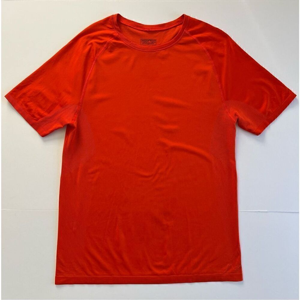 Patagonia Short-Sleeved Capilene Cool Trail Tech Shirt Bright Orange Size Large